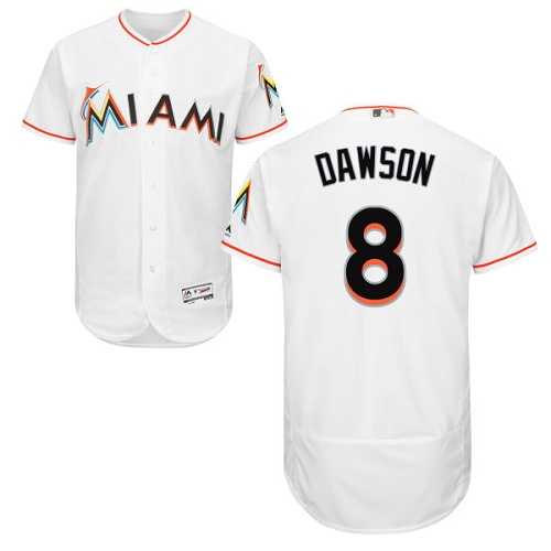Miami Marlins #8 Andre Dawson White Flexbase Stitched Jersey DingZhi