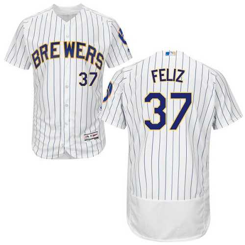 Milwaukee Brewers #37 Neftali Feliz White Flexbase Player Stitched Jersey DingZhi