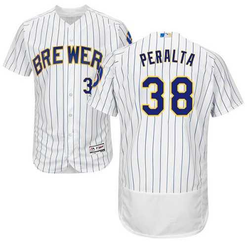 Milwaukee Brewers #38 Wily Peralta White Flexbase Player Stitched Jersey DingZhi