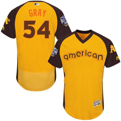 Oakland Athletics #54 Sonny Gray Yellow 2016 MLB All Star Game Flexbase Batting Practice Player Stitched Jersey DingZhi