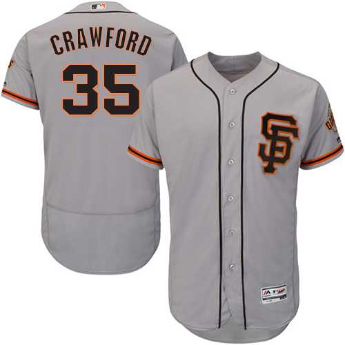 San Francisco Giants #35 Brandon Crawford Gray Road 2 Flexbase Stitched Jersey DingZhi