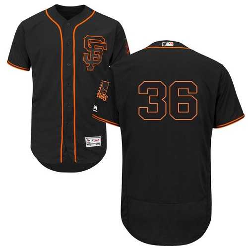 San Francisco Giants #36 Steve Perry Black Flexbase Stitched Jersey DingZhi