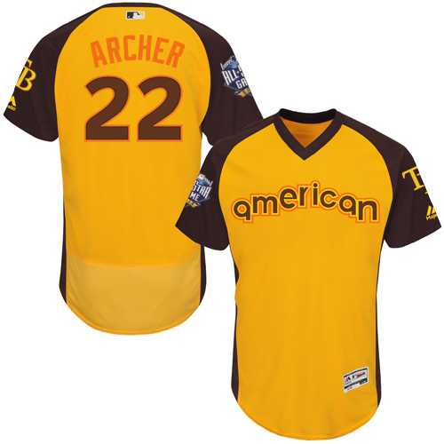 Tampa Bay Rays #22 Chris Archer Yellow 2016 MLB All Star Game Flexbase Batting Practice Player Stitched Jersey DingZhi