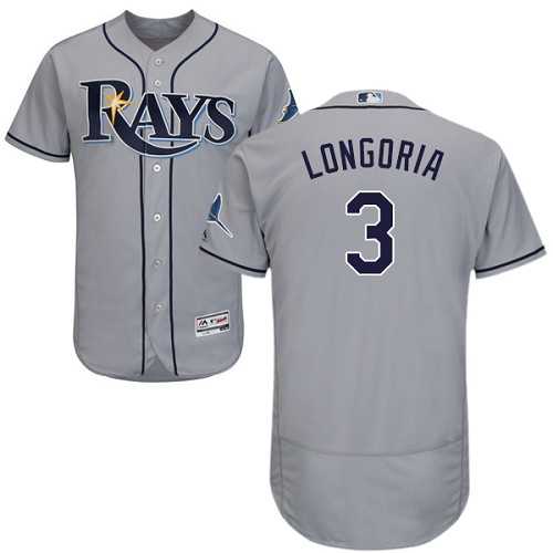 Tampa Bay Rays #3 Evan Longoria Gray Flexbase Stitched Jersey DingZhi