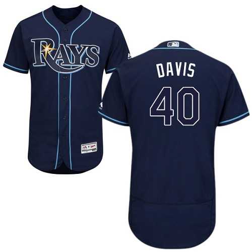 Tampa Bay Rays #40 Wade Davis Navy Flexbase Stitched Jersey DingZhi