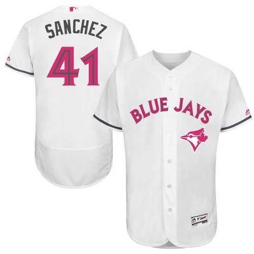 Toronto Blue Jays #41 Aaron Sanchez White Mother's Day Flexbase Stitched Jersey DingZhi