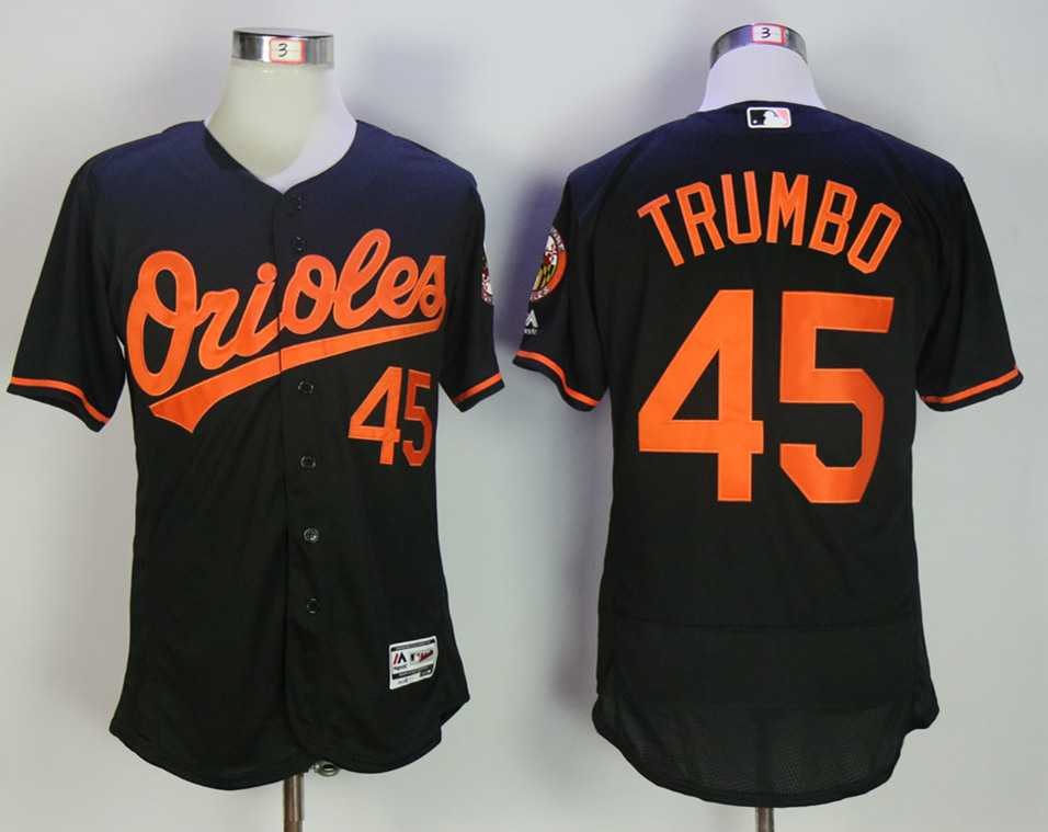 Baltimore Orioles #45 Mark Trumbo Black Flexbase Jersey