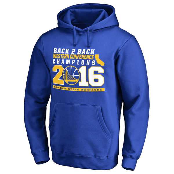 Men's Golden State Warriors Royal 2016 Western Conference Champions Back 2 Back Hoodie FengYun