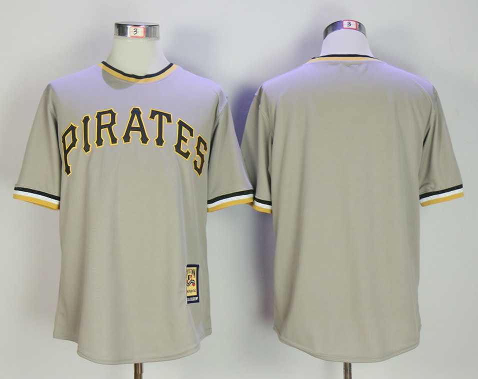 Pittsburgh Pirates Blank Gray Mitchell And Ness Throwback Pullover Stitched Jersey