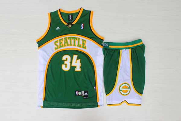 Supersonics #34 Ray Allen Green Swingman Jersey(With Shorts)