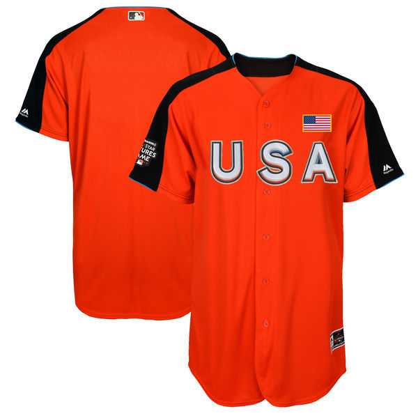 Men's Team USA Majestic Blank Orange 2017 MLB All-Star Futures Game Authentic On-Field Jersey