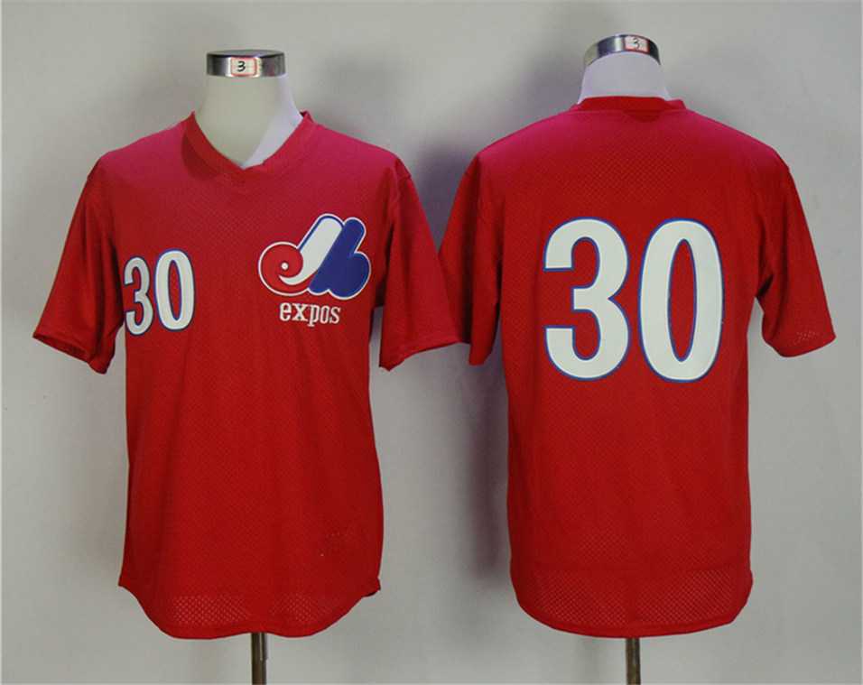 Montreal Expos #30 Tim Raines Mitchell And Ness Red 1982 BP Stitched Jersey