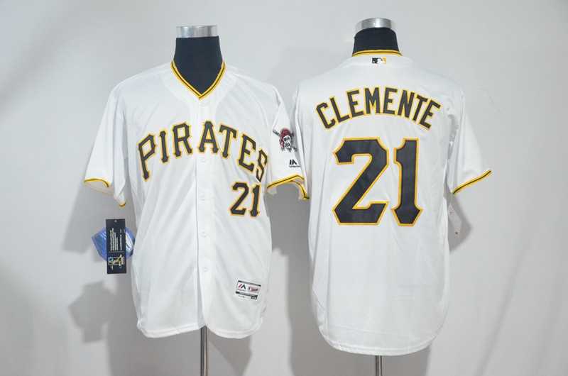 Pittsburgh Pirates #21 Roberto Clemente White New Cool Base Stitched MLB Jersey