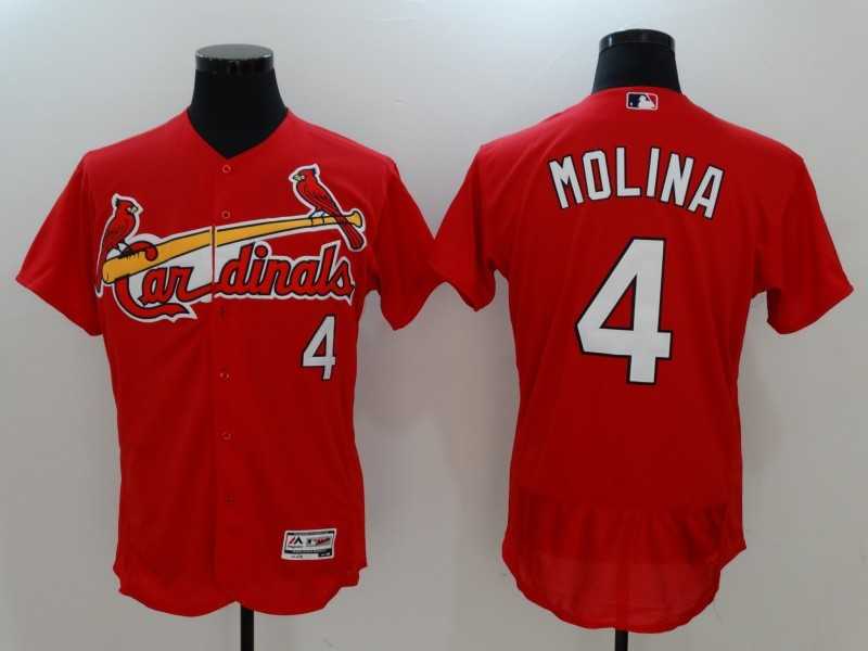 St. Louis Cardinals #4 Yadier Molina Red Flexbase Stitched Jersey