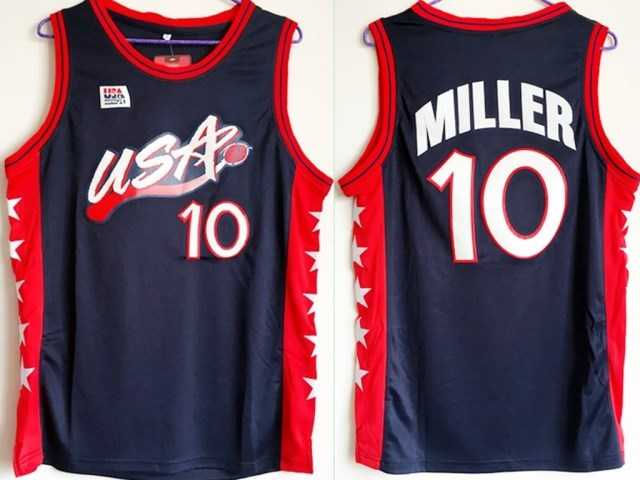 Team USA Basketball #10 Reggie Miller Navy Blue Dream Team III Jersey