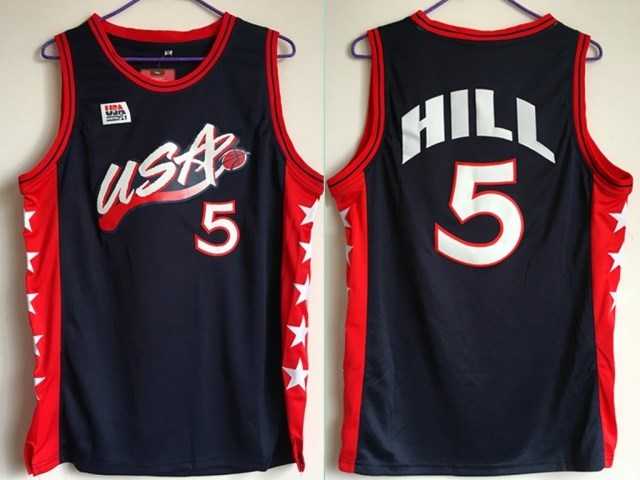 Team USA Basketball #13 Hill Navy BlueDream Team III Jersey