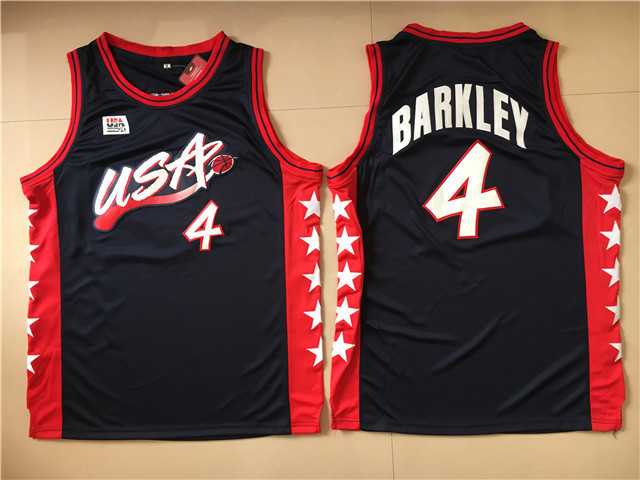 Team USA Basketball #4 Charles Barkley Navy Blue Dream Team III Jersey