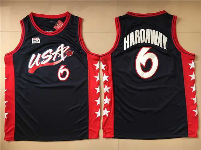 Team USA Basketball #6 Penny Hardaway Navy Blue Dream Team III Jersey