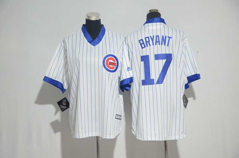 Youth Chicago Cubs #17 Kris Bryant White New Cool Base Jersey