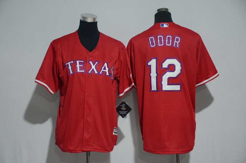 Youth Texas Rangers #12 Rougned Odor Red New Cool Base Jersey