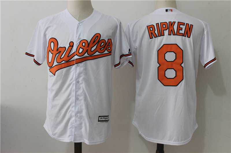 Baltimore Orioles #8 Cal Ripken Jr White New Cool Base Jersey