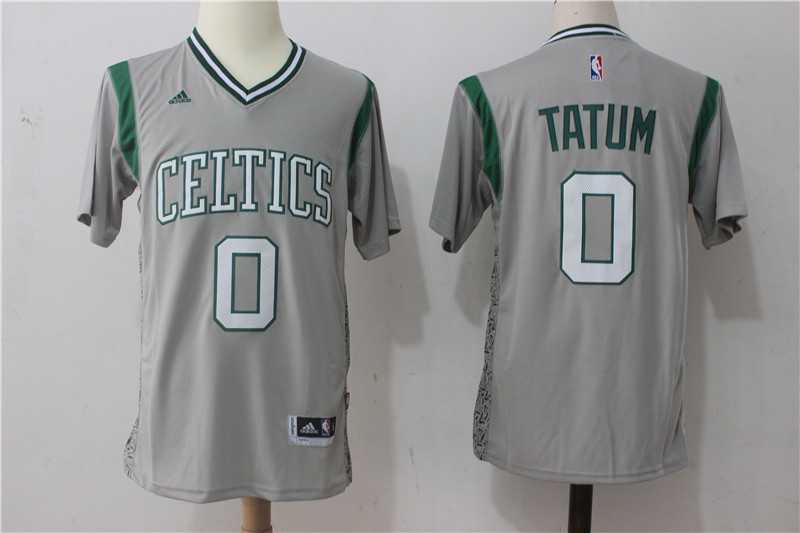 Boston Celtics #0 Jayson Tatum Gray Pride Swingman Jersey