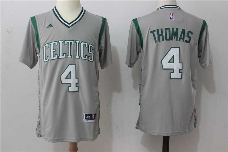 Boston Celtics #4 Isaiah Thomas Gray Pride Swingman Jersey