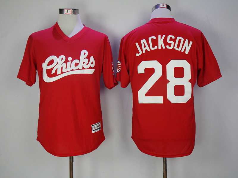 Chicks #28 Bo Jackson Red Stitched Movie Jersey