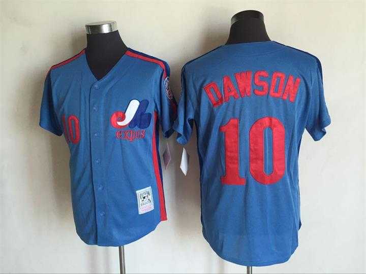 Montreal Expos #10 Dawson Blue Mitchell And Ness Throwback Stitched Jersey