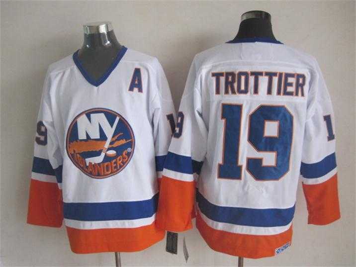 New York Islanders #19 Bryan Trottier White CCM Stitched NHL Jersey