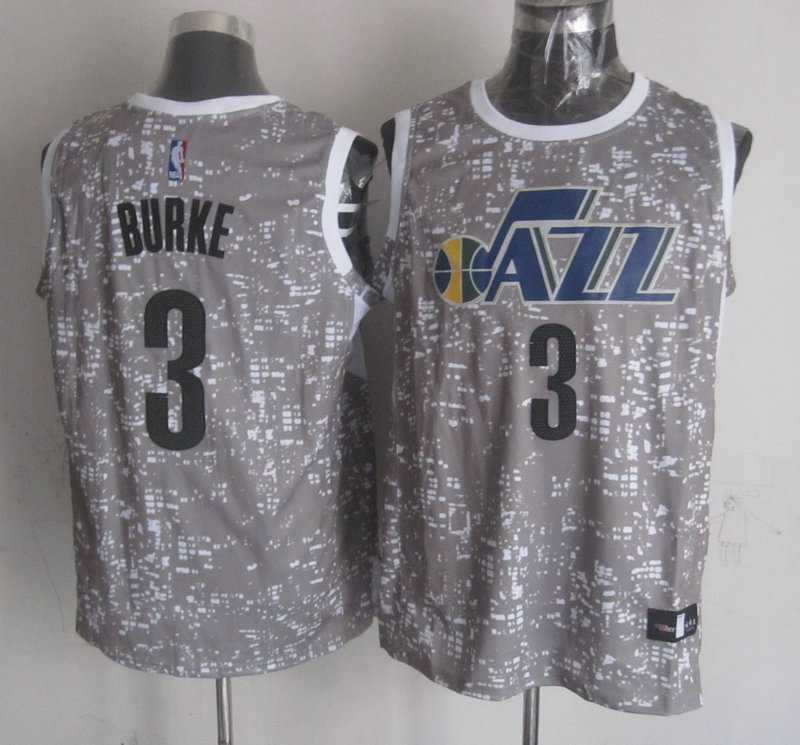 Utah Jazz #3 Trey Burke Gray City Luminous Stitched Jersey