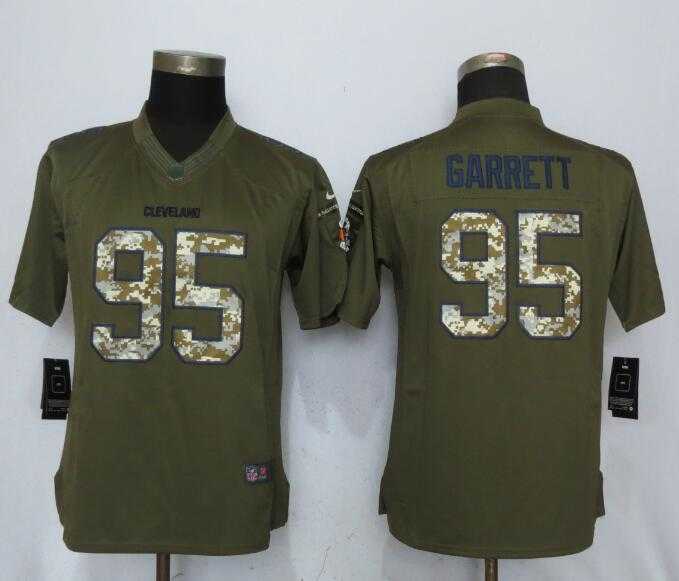 Women Nike Cleveland Browns #95 Garrett Green Salute To Service Limited Jersey