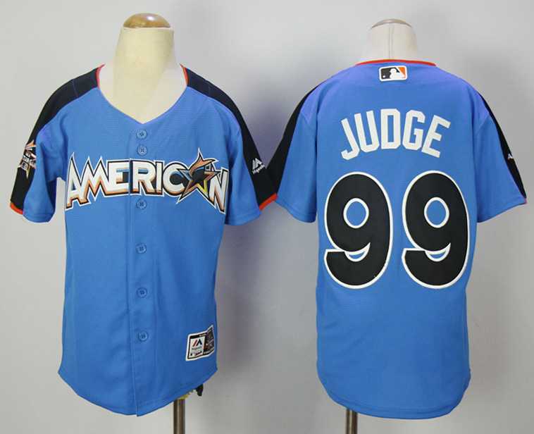 Youth American League #99 Aaron Judge Blue 2017 MLB All-Star Game Home Run Derby Jersey