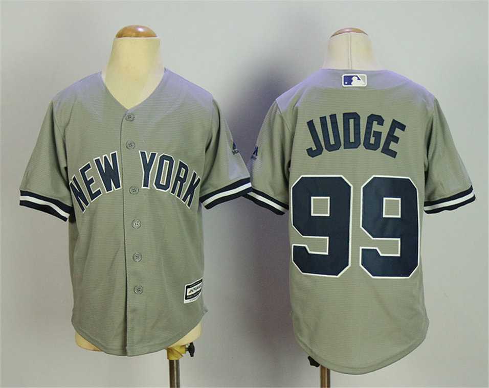 Youth New York Yankees #99 Aaron Judge Gray New Cool Base Stitched Jersey