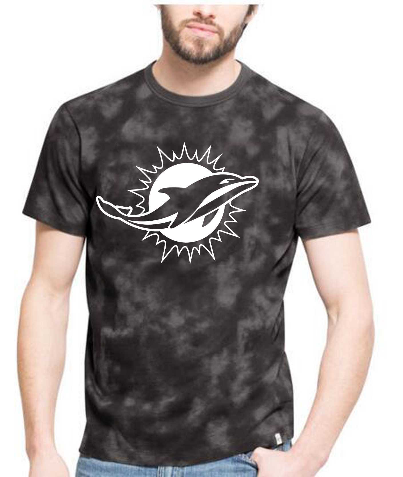 Men's Miami Dolphins Team Logo Black Camo Men's T Shirt