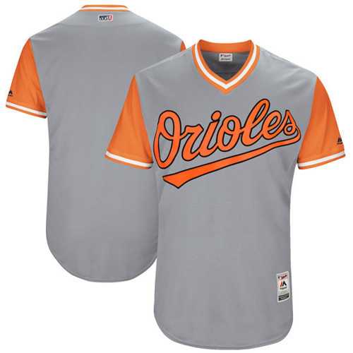 Customized Men's Baltimore Orioles Majestic Gray 2017 Players Weekend Team Jersey
