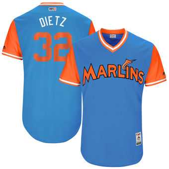 Miami Marlins #32 Derek Dietrich Dietz Majestic Blue 2017 Players Weekend Jersey JiaSu
