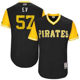Pittsburgh Pirates #58 Trevor Williams EV Majestic Black 2017 Players Weekend Jersey JiaSu
