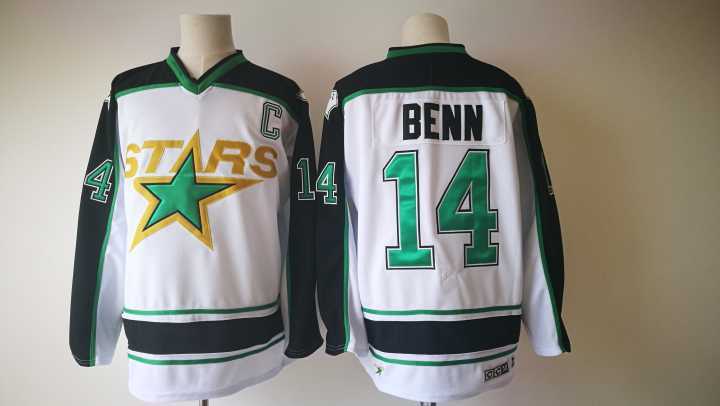 Dallas Stars #14 Jamie Benn White Throwback CCM Hockey Jersey
