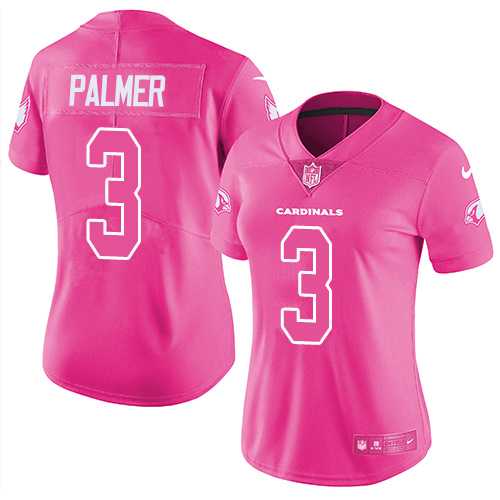 Nike Arizona Cardinals #3 Carson Palmer Pink Women's NFL Limited Rush Fashion Jersey DingZhi