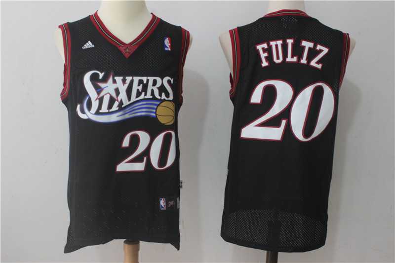 Philadelphia 76ers #20 Markelle Fultz Black Throwback Stitched NBA Jerseys