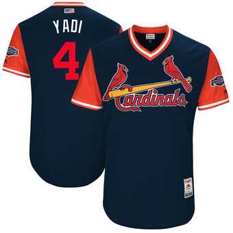 St. Louis Cardinals #4 Yadier Molina Yadi Majestic Navy 2017 Players Weekend Jersey JiaSu