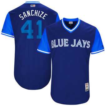 Toronto Blue Jays #41 Aaron Sanchez Sanchize Majestic Royal 2017 Players Weekend Jersey JiaSu