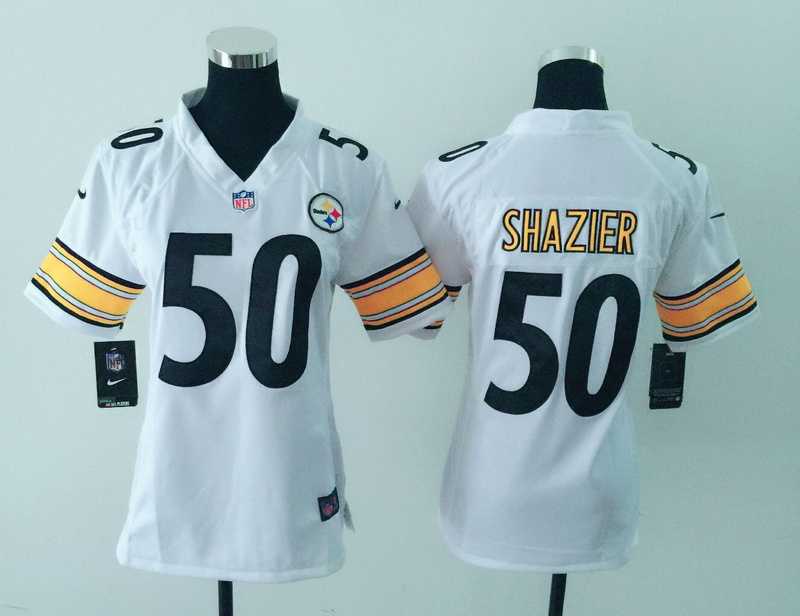 Women Nike Pittsburgh Steelers #50 Ryan Shazier White Team Color Game Stitched Jerseys