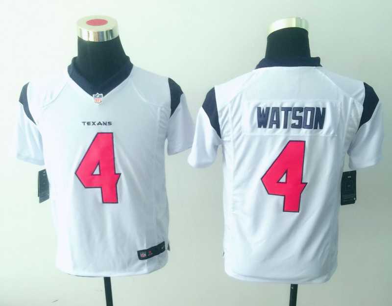 Youth Nike Houston Texans #4 Deshaun Watson White Team Color Game Stitched Jerseys