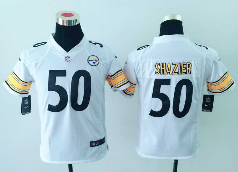 Youth Nike Pittsburgh Steelers #50 Ryan Shazier White Team Color Game Stitched Jerseys