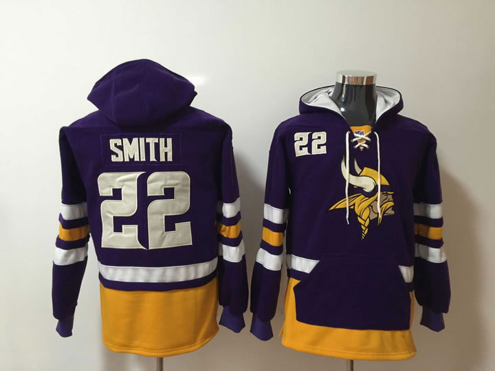 Minnesota Vikings #22 Harrison Smith Purple All Stitched Hooded Sweatshirt