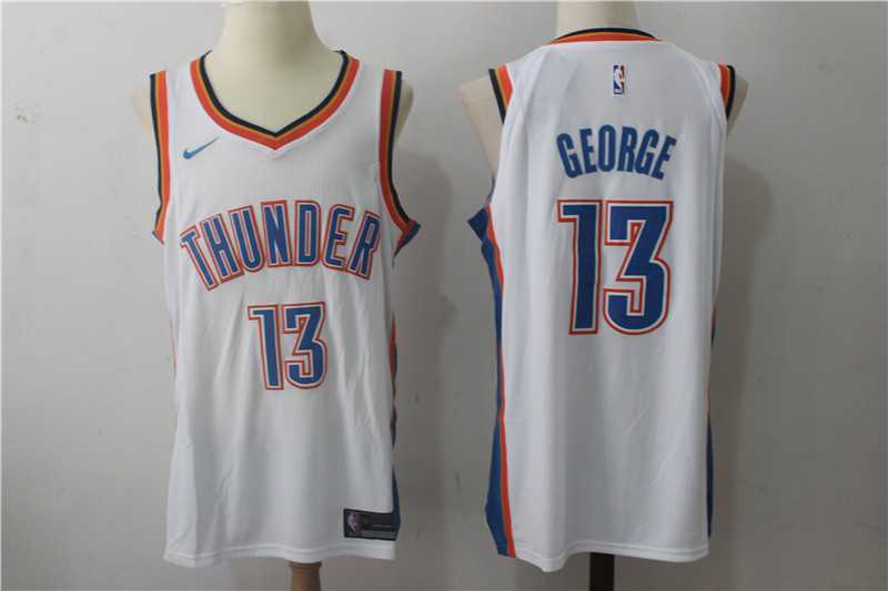 Nike Oklahoma City Thunder #13 Paul George White Stitched NBA Jersey