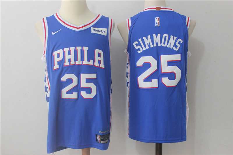 Nike Philadelphia 76ers #25 Ben Simmons Blue Stitched NBA Jersey