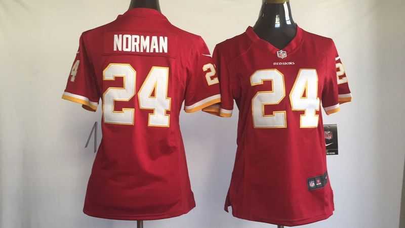 Women Nike Washington Redskins #24 Josh Norman Red Team Color Game Stitched Jerseys